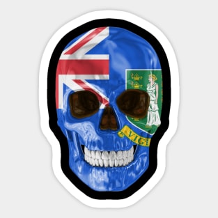 British Virgin Islands Flag Skull - Gift for British Virgin Islanders With Roots From British Virgin Islands Sticker